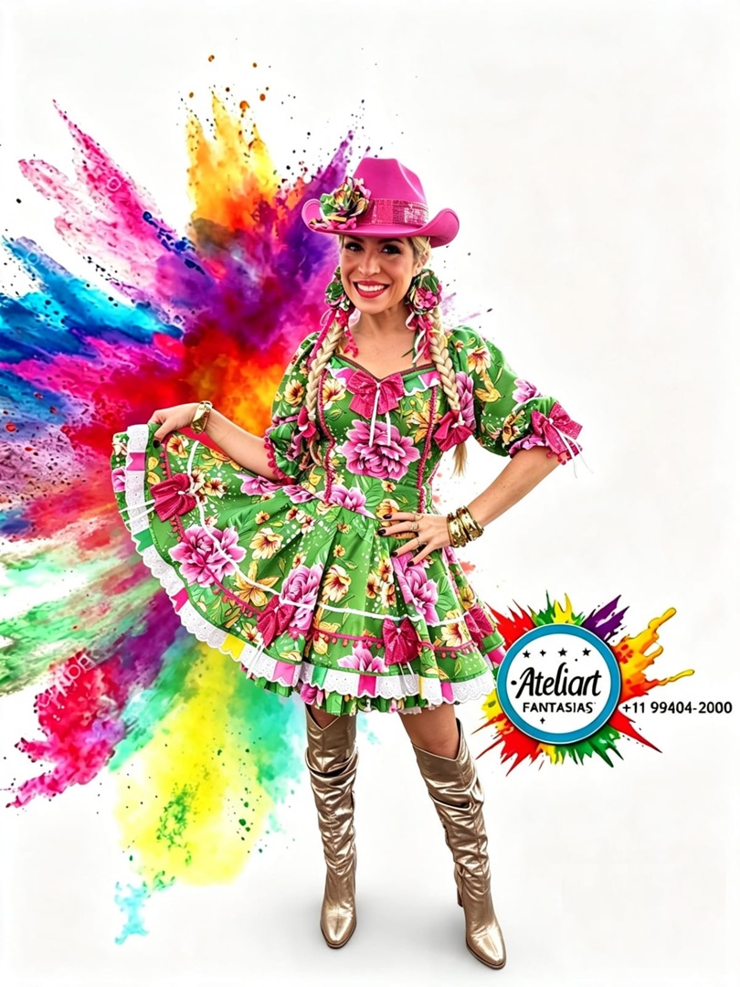 Festa Junina Corpete Chita Bandeirinhas Paete